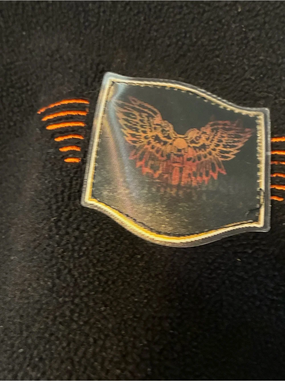 Harley-Davidson Black Fleece Pullover Jacket Size 12/14 Holographic Patch
